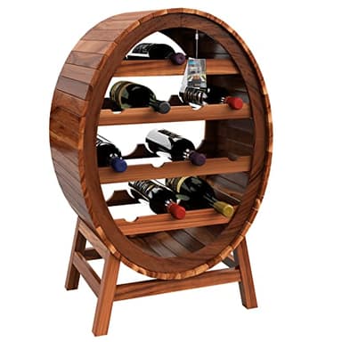 Casaria Étagčre ŕ vin 12 Bouteilles 90x50x30cm Range Bouteille 4 Niveaux Casier ŕ vin en Bois tonneau déco