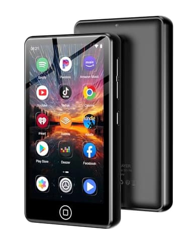 AGXOV 144Go Lecteur MP3 avec Bluetooth et WiFi, Lecteur MP4 avec Écran Tactile de 4,02 Pouces et Haut-parleurs, Baladeur MP3 avec Spotify, Deezer, Amazon Music, Noir