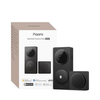 Aqara 2K Sonnette Video Hub G410 avec Carillon, HomeKit Secure Video, Hub Matter Intégré, Wi-FI 2,4G/5GHz, Zigbee et Thread, 4:3, sans Fil/Filaire, Compatible avec Alexa, Google, Home Assistant, Noir