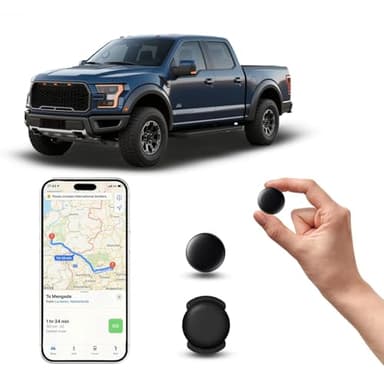 Traceur Localisateur D’Objets Bluetooth, Traceur magnétique caché pour Voiture sans Frais mensuels, GPS Tracker pour Enfants Animaux domestiques Compatible avec A-pple Find My no SIM (1 Noir)