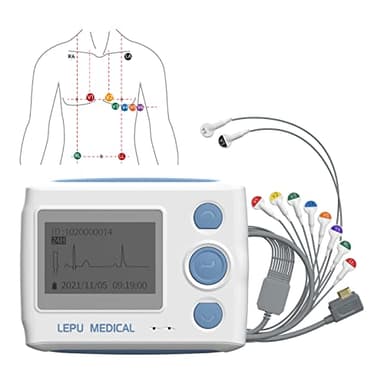 Wellue Moniteur ECG Portable Professionnel 12 Derivations, Enregistrement ECG de 24h, Moniteur ECG Avec Rapport D'Analyse AI, Fonctionne Avec Mac Et Windows, PDF/JPG Exportable
