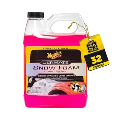 Meguiar's G191532EU Shampooing pour Canon à Mousse Haute Performance, Ultimate Snow Foam, 946ml - Nettoyage Doux pour Voitures, Sans Tourbillons, Finitions Cirées