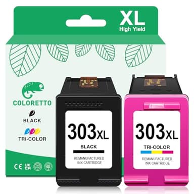 COLORETTO 303XL Cartouche pour HP Cartouche 303 Cartouche pour HP Envy Photo 6220 Envy Photo 6200 6230 7100 7820 7834 7134 7830 6232 7120 7130 7132 7800 Cartouche d'encre HP 303 XL Noir et Couleur