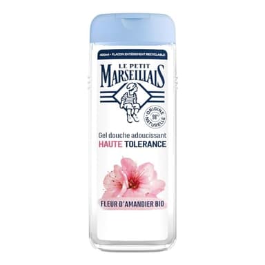 Le Petit Marseillais | Gel Douche Adoucissant Haute Tolérance Fleur d’Amandier Bio (flacon de 400 ml) – 98 % d'ingrédients d'origine naturelle – Pour peaux sèches et sensibles