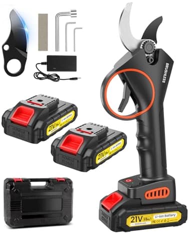 MuatCtarom Secateur Electrique Sans Fil, 33MM 4000mAh Secateur à Batterie Professionnel, 800W Motor Sans Balais, 2 batteries de 2.0 Ah & Lames de Rechange, pour le jardinage et les arbres fruitiers
