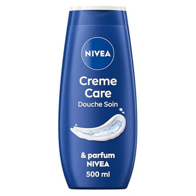 NIVEA Crème de douche Soin (1 x 500 ml), enrichie à l’Huile de pépin de Raison & Amande douce, Soin corps hydratant qui nettoie respecte et renforce le microbiome pour peaux sèches