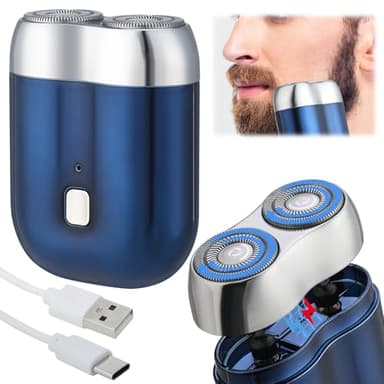 Mini rasoir électrique pour homme, rechargeable, étanche, compact, rasoir électrique portable, double tête, rasoir humide et sec pour voyage, maison, voyage d'affaires