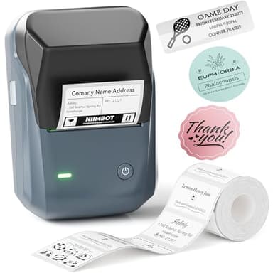 NIIMBOT B1 Étiqueteuse Portable, Identification Automatique pour Étiquettes, Facile à Utiliser pour Le Bureau, la Maison, Les Affaires (avec étiquette 50x30mm)