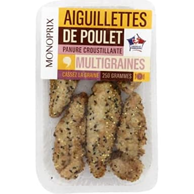 Monoprix Aiguillettes panées aux graines - La barquette de 250 g