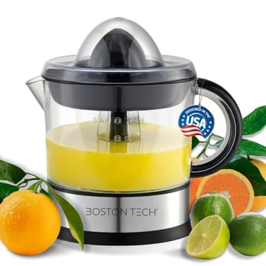 MasterJuicer : presse agrume electrique | 700 ml, Rotation Bidirectionnelle, 40W | 2 cônes, BPA Free, Anti-goutte et Lavable au Lave-vaisselle | Marque Européenne Écologique