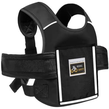 Gebrazy Ceinture de sécurité de moto pour enfants, Ceinture de moto pour enfants, Ceinture de sécurité de moto pour enfants réglable, Matériau réfléchissant respirant pour enfants entre 2 et 12 ans