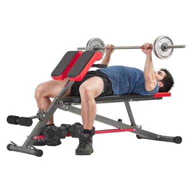 VEVOR Banc de Musculation Multifonction pour Entraînement Complet du Corps, Banc Lombaire Hyperextension Réglable, Chaise Romaine Capacité de 300 kg, pour Fitness Dos Bras Abdomen Gym Domicile