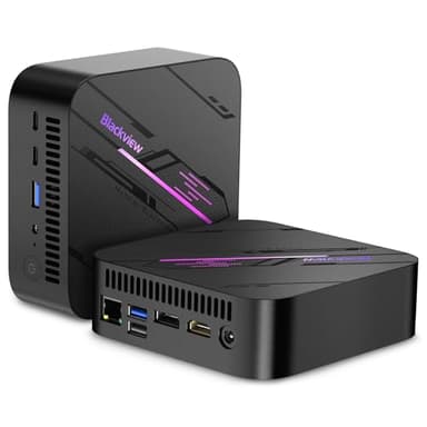 Blackview MP100 2025 New Mini PC Gaming AMD Ryzen 7 5825U(8C/16T,jusqu'à 4.5 GHz), LPDDR4 16GB RAM 512GB NVME PCIe3.0 SSD,WiFi6/USB 3.2 * 2/4K UHD/RGB Lights/Type C 3.0 * 2/BT 5.2
