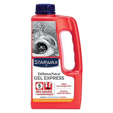 STARWAX Déboucheur Express pour Canalisations - 1L - Idéal pour Déboucher les Canalisations Complètement Bouchées