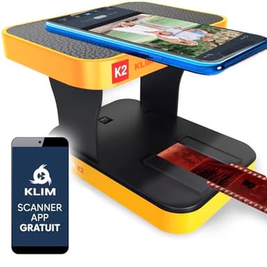 KLIM K2 Scanner de Diapositives ET Négatifs 35MM + Nouveauté + Scanner Diapositives ET Négatifs Photo + Scanner Photo + Kit de Développement Photo + Développez Vos Pellicules 35MM à la Maison