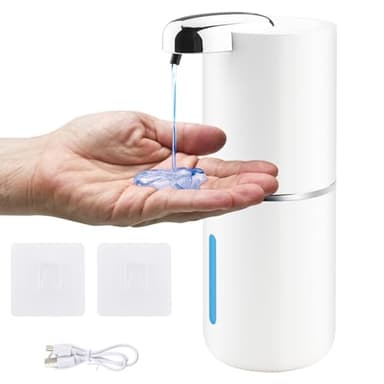 Foydream Automatique Distributeur de Sapone, 380 ML Rechargeable Liquide Distributeur de Savon Mural avec Capteur de Mouvement Infrarouge pour Bagni e Cucine Blanc