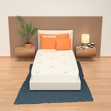 Matelas 70x190 cm, Hauteur 16 cm - WaterFoam, Tissu Silver, Hypoallergénique et Anti-acariens, rigidité Moyenne. Levante
