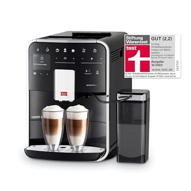 Melitta Barista TS Smart Noire, Machine à Café à Grain avec Broyeur, Connectée, Système One Touch, Double bac à grains, 21 spécialités, Mode 1 à 2 Tasses, Automatique, Écran Couleur TFT, F850-102