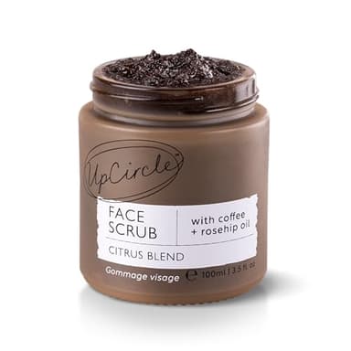 UPCIRCLE Exfoliant visage au café pour peaux sèches, naturel, végétalien, exfoliant pour le visage doux et lisse, orange, 100 ml