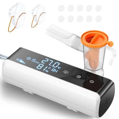 Nebulisateur LED Inhalateur Intelligent avec Timer, Réglable Aerosol Medical pour Adultes et Enfants, Nébuliseur à Compresseur Silent pour la Toux, L'asthme