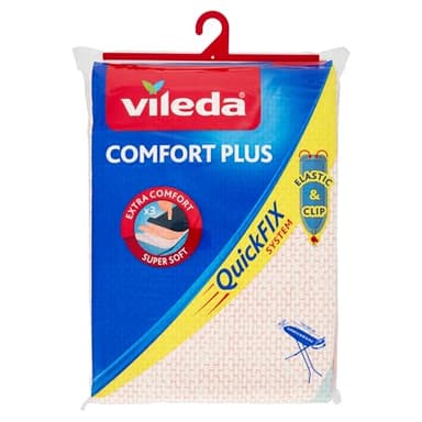 Vileda - Comfort Plus - Housse pour Planche à Repasser, Taille Universelle jusqu'à 130 cm x 45 cm, Design Papillon - Couleur Aléatoire