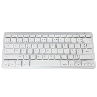 Bluestork - Clavier sans Fil Bluetooth pour PC, Compatible avec Windows 11,10, 8, et Mac OS - Mini Clavier PC/Mac Français AZERTY, Compact, Ultra Mince, Léger, Silencieux - Nouveau 2024 (Blanc)