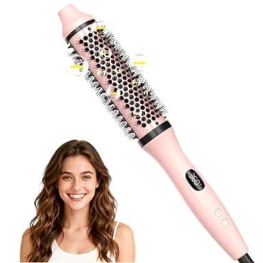 Bopcal Brosse Chauffante 3 in 1 - Brosse Thermique 38mm, Thermal Brush Ionique Anti-Frisottis, Lissante et Volumatrice, Chauffage Rapide, 6 Réglages Température & Double Voltage - Cadeau pour Femmes