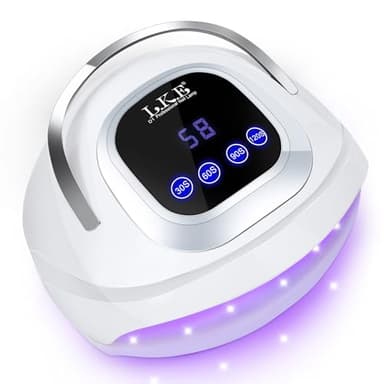 LKE Lampe UV Ongles Gel, 268W Lampe UV Ongles avec 4 Minuteries,60 LED, Automatique, Écran Tactile, Poignée Portable Séchoirs à Ongles pour Tous les Vernis Gel UV, Cadeau Parfait (D1003)