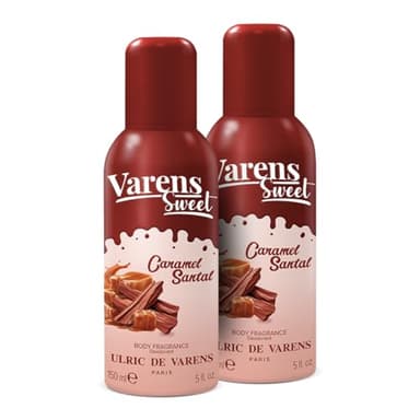 ULRIC DE VARENS - Body Fragrance Varens Sweet Caramel Santal - Oriental Et Gourmand - Parfum & Déodorant Femme 2-en-1 - Vaporisateur - Spray - Lot de 2 x 150 ml