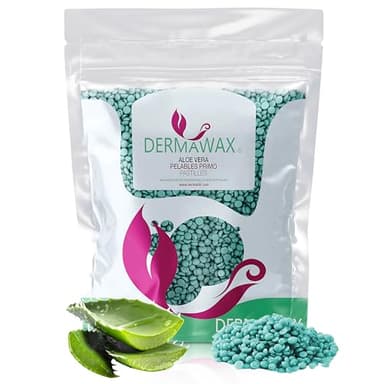 Perles de cire épilation sans bande Aloe Vera – Cire pelable professionnelle Dermawax pour peaux sensibles – Visage, maillot, aisselles – Femme & Homme – 1 kg