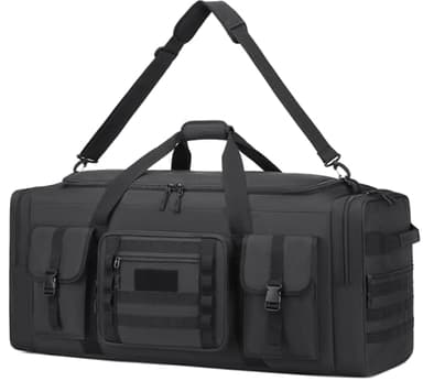 BlesMaller Sac de Voyage XXL 135L pour Homme Tactique Grand Sac de Sport avec Compartiment à Chaussures et Sac Isotherme pour l'entraînement, Le Sauna de Week-End, Noir