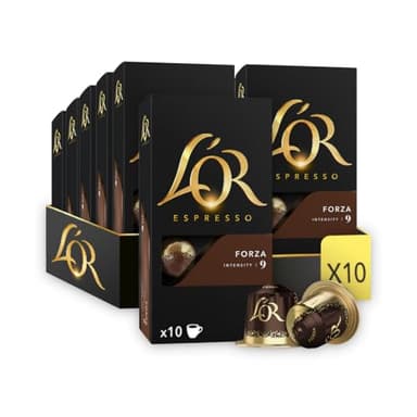 L'OR Forza - 100 Capsules de Café intensité 9 - Compatibles Nespresso®* (lot de 10 x 10)