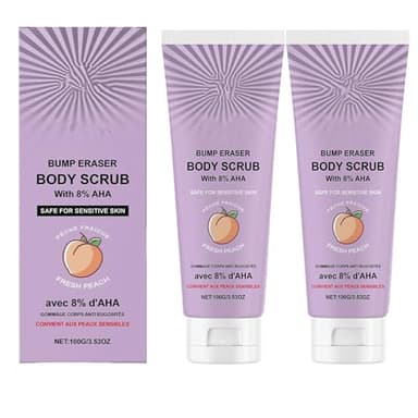 Gommage Corporel Anti-boutons avec 10% d'AHA, Exfoliant Contre la Kératose Pilaire aux Acides Glycolique et Lactique, Aide à Atténuer les Boutons Cutanés, Convient aux Peaux Sensibles