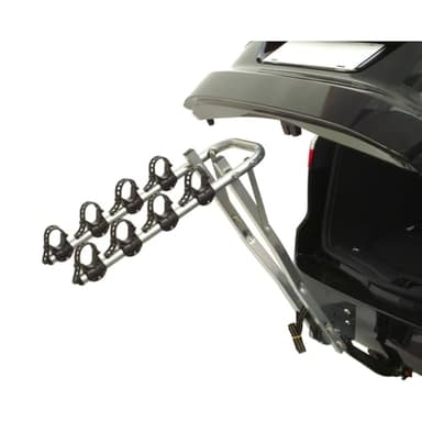 Peruzzo - Porte-vélo Arezzo - Noir - Universel sur attelage - Charge Max 50kg - Compatible Fat Bike - Inclinable pour accès Facile au Coffre - Installation et désinstallation faciles (4 vélos Silver)