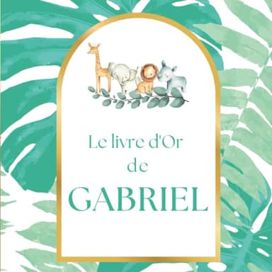 Livre d'Or Personnalisé au Prénom: Thème Jungle, Animaux de la Jungle, Savane | Livre Personnalisé au Prénom | Livre à la demande | Anniversaire, ... | 100 pages à Personnaliser | Format Carré |