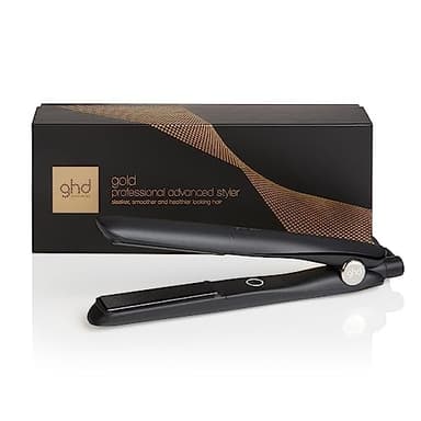 ghd - Lisseur cheveux ghd gold - Fer à lisser professionnel (Noir) - Cheveux plus lisses, 65% plus brillants, sans chaleur extrême - Lisseur boucleur, design arrondi - Idéal tous types de cheveux