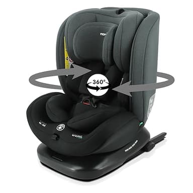 Nania - Siège auto DUNE Pivotant 360° I-Size 40-150 cm - Evolutif dès la naissance jusqu'à 12 ans environ - Groupe 0+/1/2/3 - Fixations isofix - Protections latérales