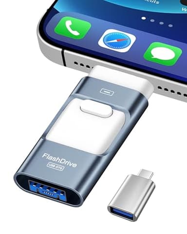 ZARMST Cle USB 256 Go, Clé USB 4 en 1 pour iOS/Pad/Android/Type C/PC, Cle USB C 3.0 Flash Drive Transfert Rapide, Clef Mémoire Externe pour Stockage Photos, Vidéos, Fichiers(Bleu)