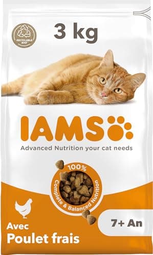 IAMS Nourriture sèche complète pour chat senior 7+ poulet 3 kg