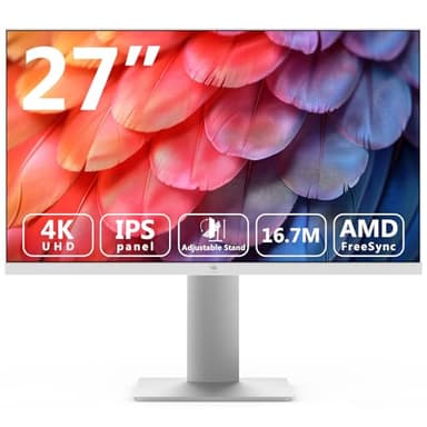 Z-Edge Ecran PC Blanc 27'' IPS 4K UHD (3840x2160), FreeSync, 75 Hz, Moniteur Bureau White 16:9, 2×HDMI2.0 & 2×DP1.4, 5ms, Hauteur Réglable/Vertical/Horizontal/Rotatif, VESA (DP Câble Inclus)