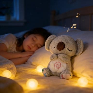 Générique Koala Qui Respire pour Adulte - Loutre Apaisant, Peluche Loutre Qui Respires, Peluche Lumineuse avec Musique Apaisante, Soulage l'anxiété et favorise Le Sommeil (Style A)