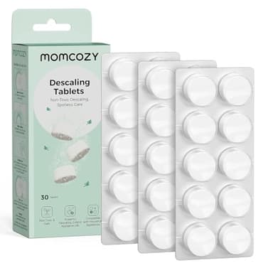 Momcozy Pastilles Officielles de Détartrage, Compatibles avec le Lave-Biberons, Détartrant pour l’Élimination du Lait et du Calcaire, 30 Comprimés
