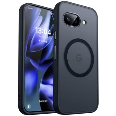 CANSHN Coque Magnétique pour Google Pixel 9a (6,3 Pouces), [Protection Complète de l'appareil Photo] Housse Fond Mat Translucide,Noir