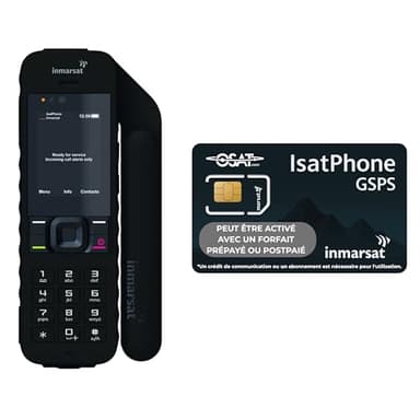 OSAT Inmarsat IsatPhone 2 – Téléphone Satellite Mondial avec Voix fiable | Longue durée de Batterie | Suivi GPS | Design résistant aux intempéries | Bouton d'assistance d'urgence