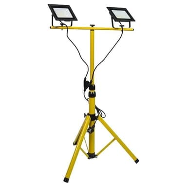Latrans Projecteur de chantier LED avec trépied - 100 W - Double - 2 x 50 W - 6500 K - lampe de travail - 5 m