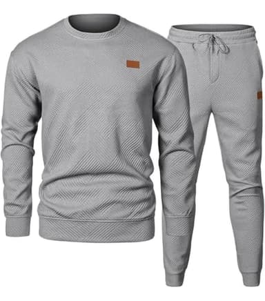 CheChury Survêtement Homme Ensemble Jogging Col Rond Sweatshirts et Sport Pantalons Automne Hiver Survêtements Homme Ensemble de Sweats Manches Longues Chauds Couleur Unie Sportswear Tenue de Couple