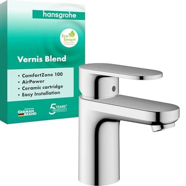 hansgrohe Vernis Blend Mitigeur de lavabo 100 sans tirette ni vidage, chromé, 71580000