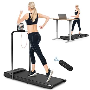 Tapis Roulant électrique Pliant 2 en 1,Walking Pad 10 km/h,3.0HP,Tapis de Course Extra Large 43cm,avec télécommande et écran LCD Cadre renforcé et Poids Maximum de 245 LB for Home Office (Noir)