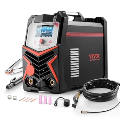 VEVOR Poste à Souder TIG, 200 A, Machine de Soudage Aluminium 6 en 1, Écran Affichage LED, TIG AC/DC/AC Pulsé/DC Pulsé/par Points, MMA à l'Électrode, Soudeur Électrique avec Contrôle Synergique IGBT