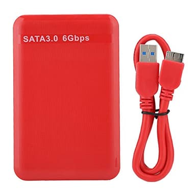KIMISS Disque Dur Externe 1 to Disque Dur Externe Abs 2,5 Pouces Usb3.0 Sata3.0 Boîtier de Disque Dur Mobile Haute Vitesse 6 Gbps Prend en Charge L'accélération UASP 6 to (Noir) (Rouge)